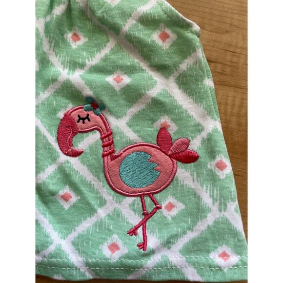 Cutie Pie 2 piece sleeveless top & bloomers lightweight flamingo Size 3-6 m - Picture 3 of 5